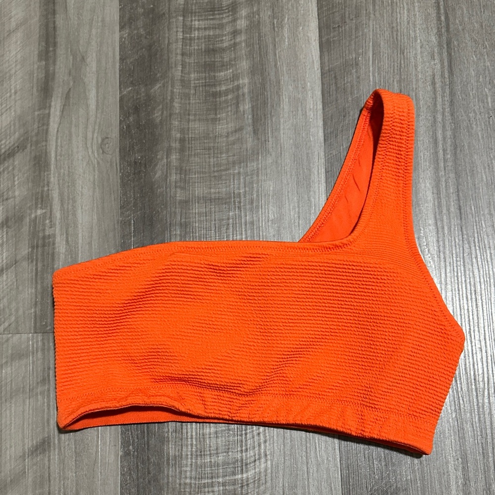 Old Navy One-Shoulder Bikini Top in Vibrant Orange